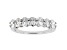 Oval white lab-grown diamond 14kt white gold band ring 1.50ctw