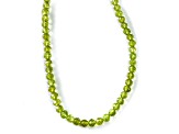 Peridot Beaded Sterling Silver Necklace 50.00ctw