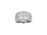 White Cubic Zirconia Platinum Over Sterling Silver Three Row Band Ring 2.57ctw