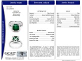 Green Emerald and White Diamond 18K White Gold Ring. 4.72 CTW