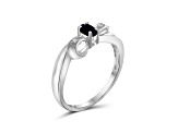 Black Sapphire Rhodium Over Sterling Silver Ring 0.25ctw