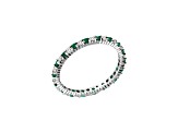 0.55ctw Emerald and Diamond Eternity Band Ring in 14k White Gold