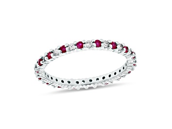 Picture of 0.55ctw Ruby and Diamond Eternity Band Ring in 14k White Gold