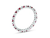 0.55ctw Ruby and Diamond Eternity Band Ring in 14k White Gold