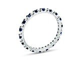 0.55ctw Sapphire and Diamond Eternity Band Ring in 14k White Gold