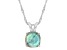 8mm Cushion Labradorite Rhodium Over Sterling Silver Pendant With Chain