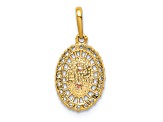 14K Yellow and Rose Gold Our Lady of Guadalupe Cubic Zirconia Pendant