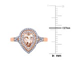 0.62ctw Morganite and 0.25ctw Diamond 14k Rose Gold Halo Ring