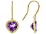 Purple Amethyst 14k Yellow Gold Dangle Earrings 3.37ctw