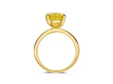 Oval Lab Created Yellow Sapphire 18K Yellow Gold Over Sterling Silver Solitaire Ring 4.00ct