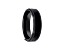 VESUVIUS Men’s Polished Black Ceramic Band with Lava Rock Stone Inlay & Polished Beveled Edges 6mm