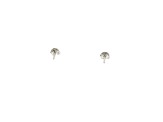 Rhodium Over Sterling Silver 6mm Round Aquamarine Stud Earrings.