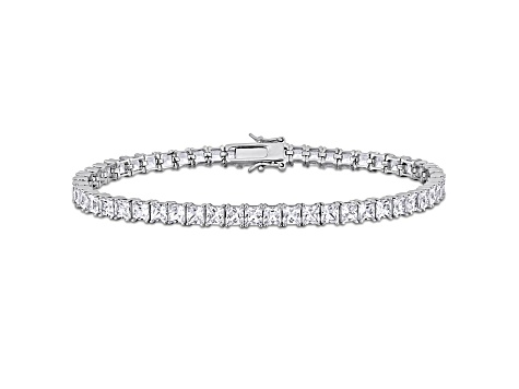 Lab Created White Sapphire Sterling Silver Unisex Tennis Bracelet 10.02ctw