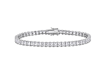 Picture of Lab Created White Sapphire Sterling Silver Unisex Tennis Bracelet 10.02ctw