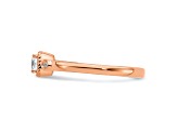 14K Rose Gold Petite Rope Edge Cushion Diamond Ring 0.24ctw