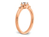 14K Rose Gold Petite Rope Edge Cushion Diamond Ring 0.24ctw