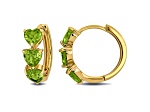 3.0ctw Peridot Triple Heart Hoop Earrings in Rose Gold Over Sterling Silver