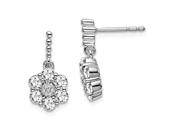 Picture of Rhodium Over 14K White Gold Lab Grown Diamond SI1/SI2, G H I, Floral Earrings