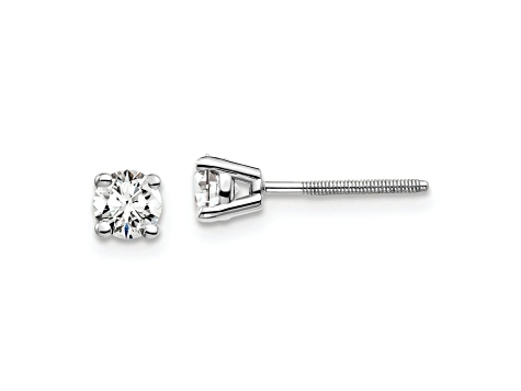 Rhodium Over 14K Gold Lab Grown Diamond 1/2ct. VS/SI GH+, Screw Back Earrings