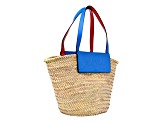 Christian Louboutin Loubishore Blue Woven Raffia Large Tote Bag