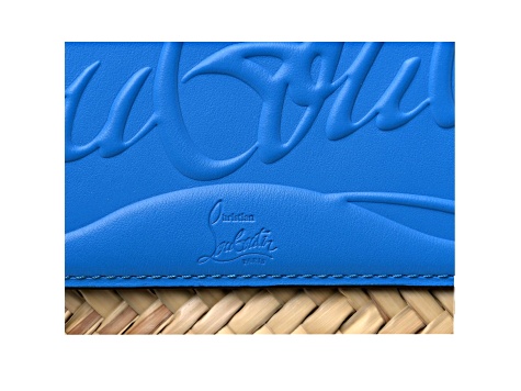 Christian Louboutin Loubishore Blue Woven Raffia Large Tote Bag