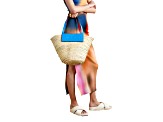 Christian Louboutin Loubishore Blue Woven Raffia Large Tote Bag