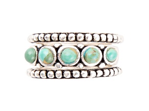 Barse Jewelry Blue Composite Turquoise Sterling Silver Triple Play Stack Ring