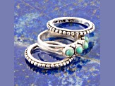 Barse Jewelry Blue Composite Turquoise Sterling Silver Triple Play Stack Ring