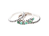 Barse Jewelry Blue Composite Turquoise Sterling Silver Triple Play Stack Ring