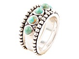 Barse Jewelry Blue Composite Turquoise Sterling Silver Triple Play Stack Ring
