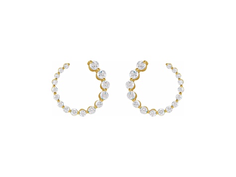 14K Yellow Gold 0.88ctw Round Lab-Grown Diamond Front-Back