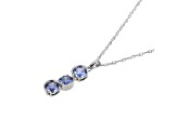 Blue Cubic Zirconia Platinum Over Sterling Silver June Birthstone Pendant 5.94ctw