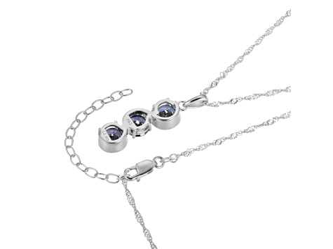 Blue Cubic Zirconia Platinum Over Sterling Silver June Birthstone Pendant 5.94ctw