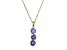 Blue Cubic Zirconia 18k Yellow Gold Over Sterling Silver June Birthstone Pendant 5.94ctw