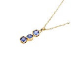 Blue Cubic Zirconia 18k Yellow Gold Over Sterling Silver June Birthstone Pendant 5.94ctw