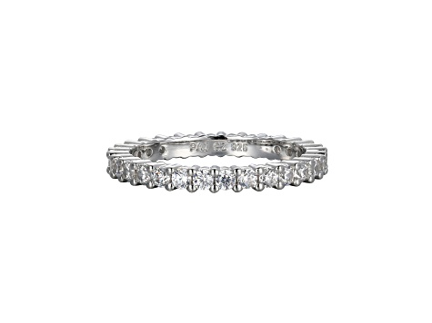 White Cubic Zirconia Rhodium Over Sterling Silver 3 Set Stackable Rings 6.11ctw