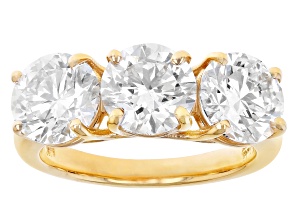 White Lab-Grown Diamond 14k Yellow Gold Ring 3.00ctw