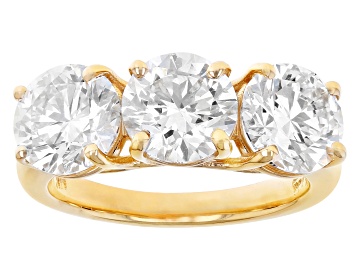 Picture of White Lab-Grown Diamond 14k Yellow Gold Ring 3.00ctw