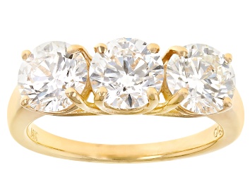 Picture of White Lab-Grown Diamond 14k Yellow Gold Ring 5.00ctw