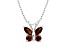 Red Garnet Sterling Silver Butterfly Pendant With Chain 0.55ctw