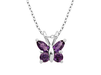 Picture of Purple African Amethyst Sterling Silver Pendant With Chain 0.39ctw