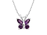 Purple African Amethyst Sterling Silver Pendant With Chain 0.39ctw