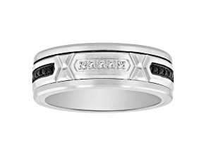 Two-tone Ion-Plated Tungsten Black and White Diamond Tungsten Comfort™ Band