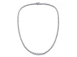 14K Yellow Gold Plated over Sterling Silver with Clear Cubic Zirconia Tennis Necklace