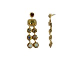 Off Park® Collection, Gold-Tone Two-Row Dangle Drop Champagne Crystal Earrings.