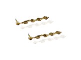 Off Park® Collection, Gold-Tone Two-Row Dangle Drop Champagne Crystal Earrings.