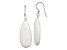 Sterling Silver Polished White Jadeite Teardrop Dangle Earrings