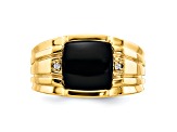 10K Yellow Gold AA Diamond men's ring