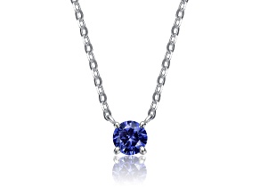 Blue Tanzanite, Sterling Silver Solitaire Necklace for Kids