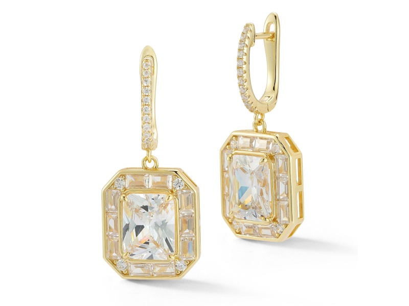 Rachel Zoe 14K Yellow Gold Over Sterling Silver Mixed Shape Bezel